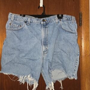 Levi's Light Blue Distressed Denim Jean Shorts